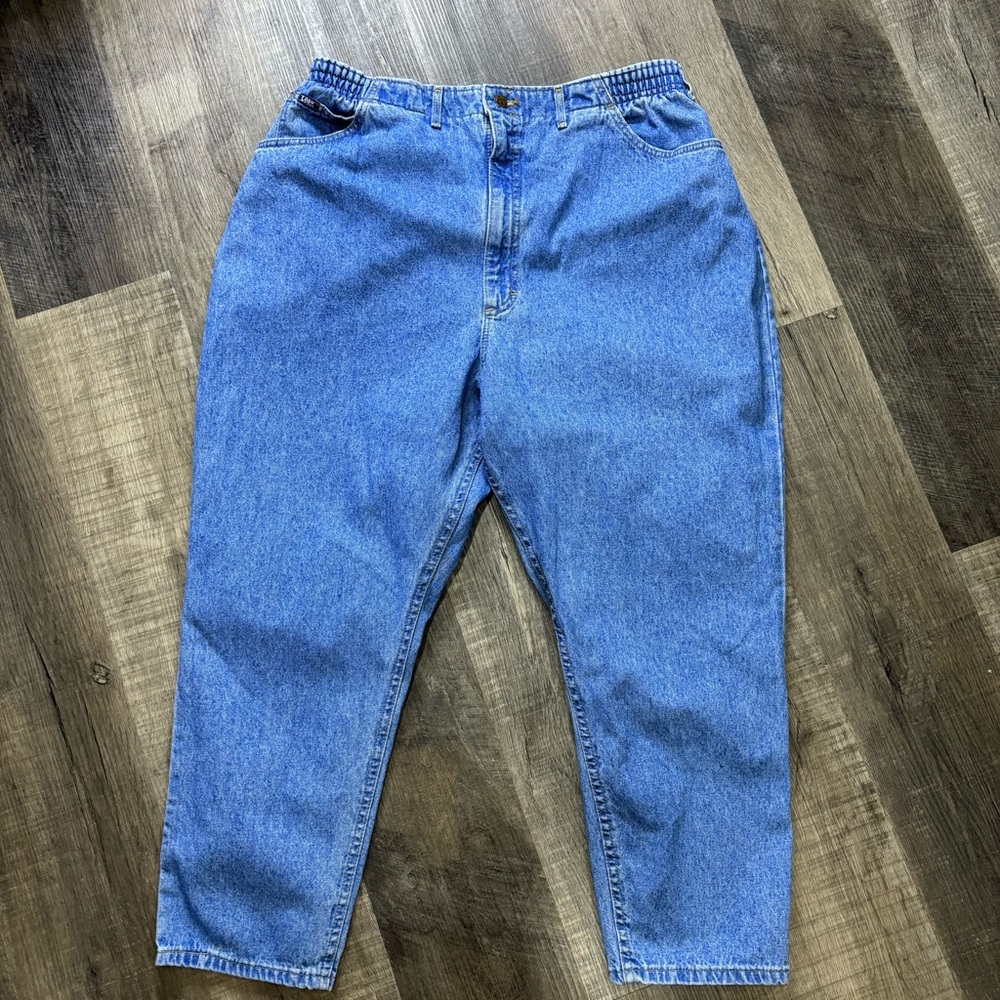 VINTAGE Lee Elastic High Rise Mom Jeans,  Size 24W Petite, EUC